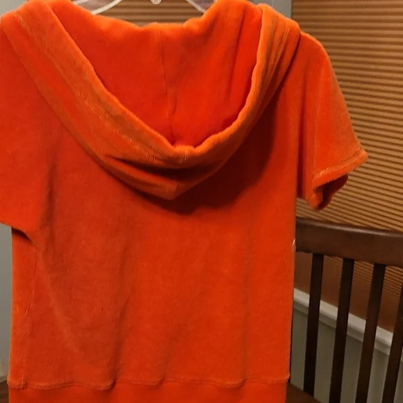 Boston Proper short sleeve hooded sport jacket. Size XS,  Coral (orange tint) - Picture 4 of 9